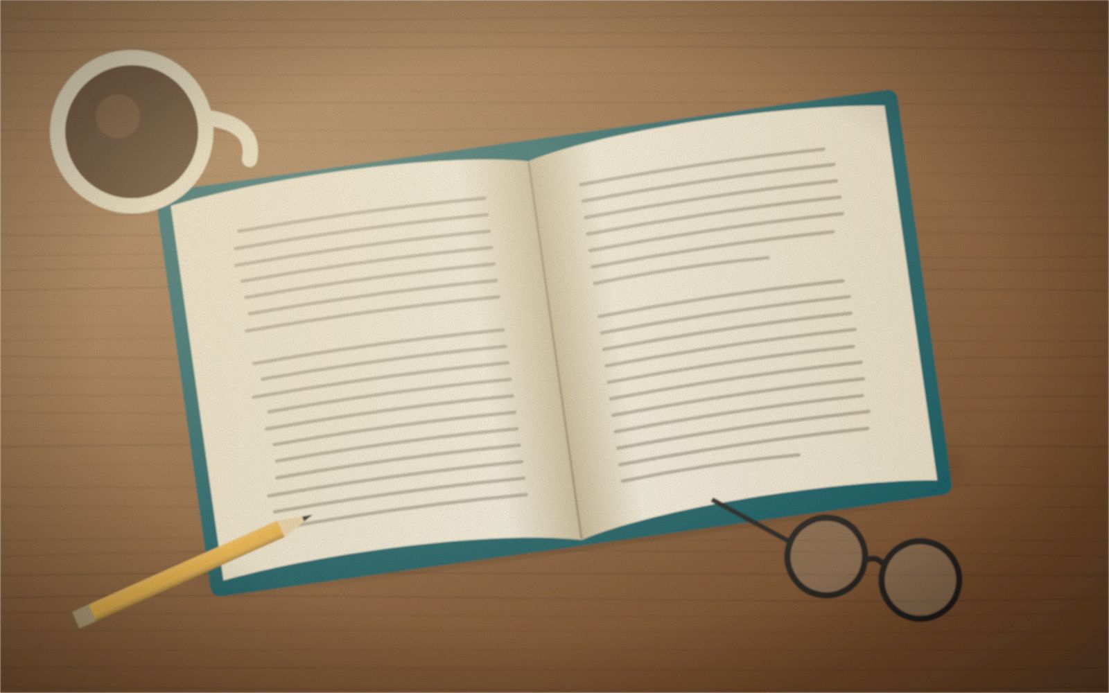 Buku terbuka di meja baca